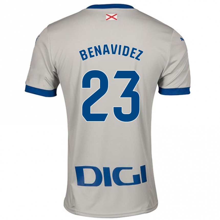 Kids Football Carlos Benavidez #23 Light Gray Away Jersey 2024/25 T-Shirt