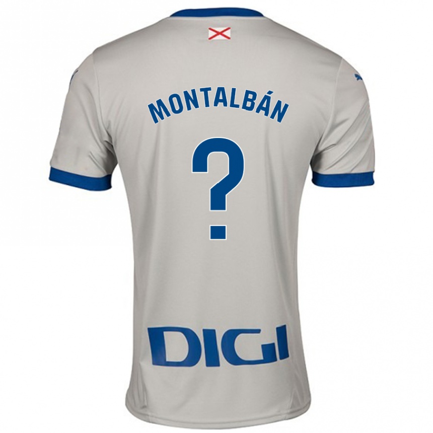 Kids Football Enrique Montalbán #0 Light Gray Away Jersey 2024/25 T-Shirt