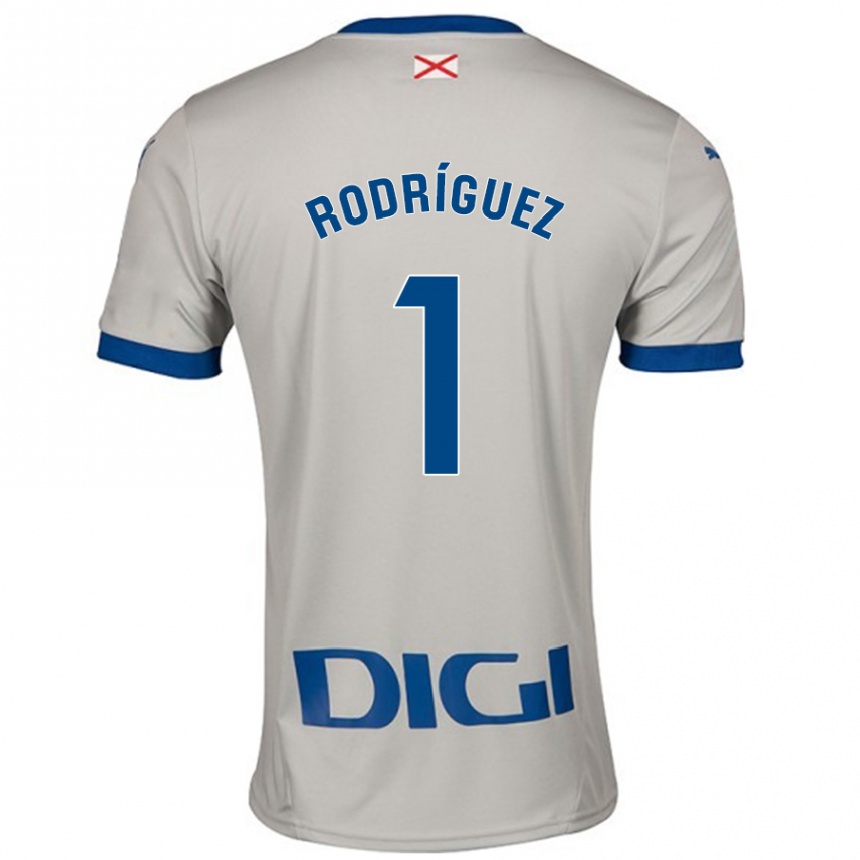 Kids Football Adrián Rodríguez #1 Light Gray Away Jersey 2024/25 T-Shirt