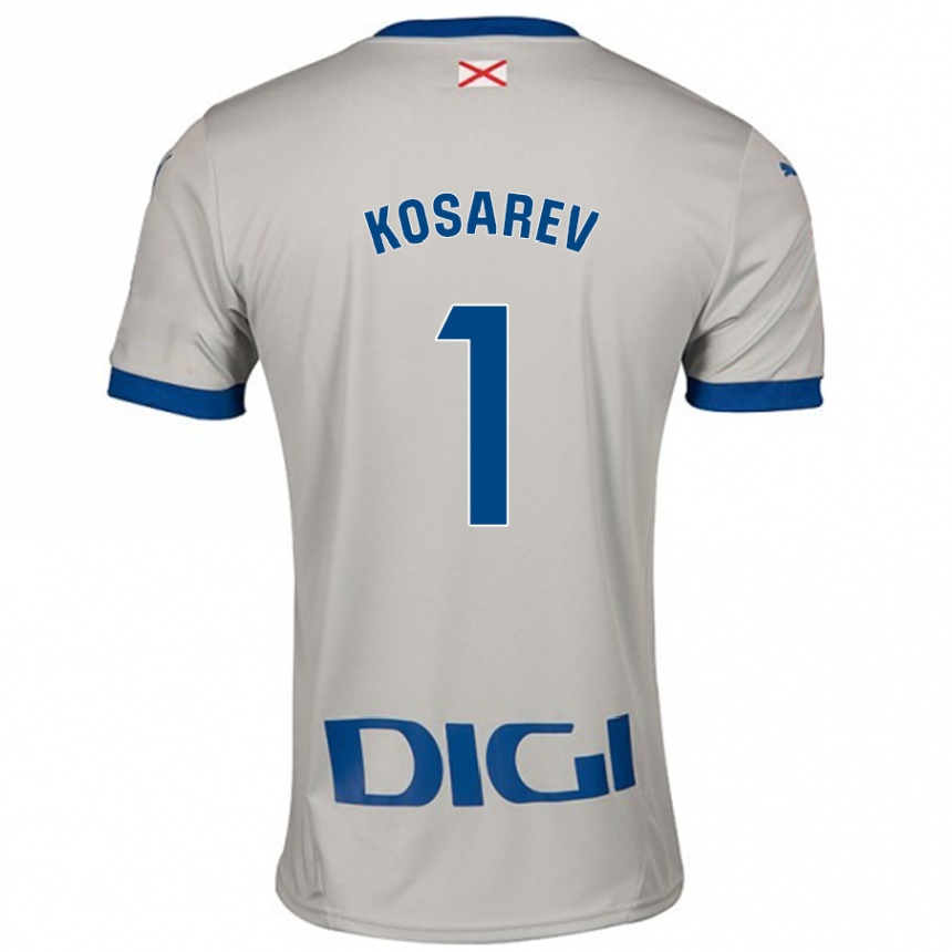 Kids Football Oleksandr Kosarev #1 Light Gray Away Jersey 2024/25 T-Shirt