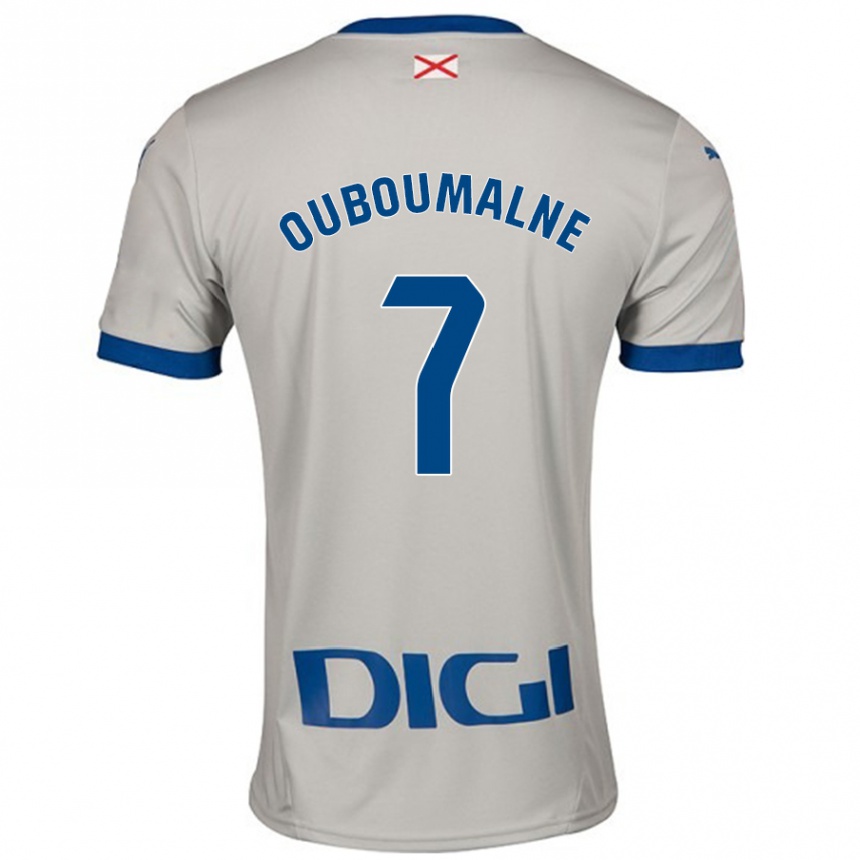 Kids Football Ibra Ouboumalne #7 Light Gray Away Jersey 2024/25 T-Shirt