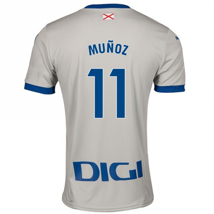 Kids Football Egoitz Muñoz #11 Light Gray Away Jersey 2024/25 T-Shirt