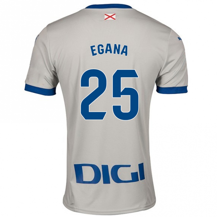 Kids Football Eider Egaña #25 Light Gray Away Jersey 2024/25 T-Shirt