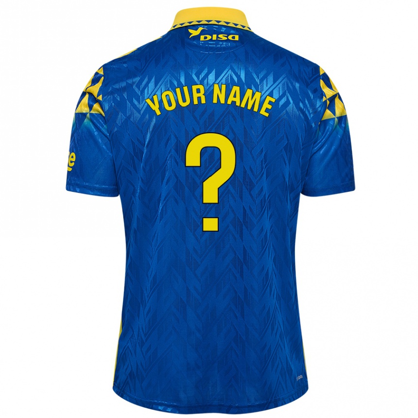 Kids Football Your Name #0 Blue Yellow Away Jersey 2024/25 T-Shirt