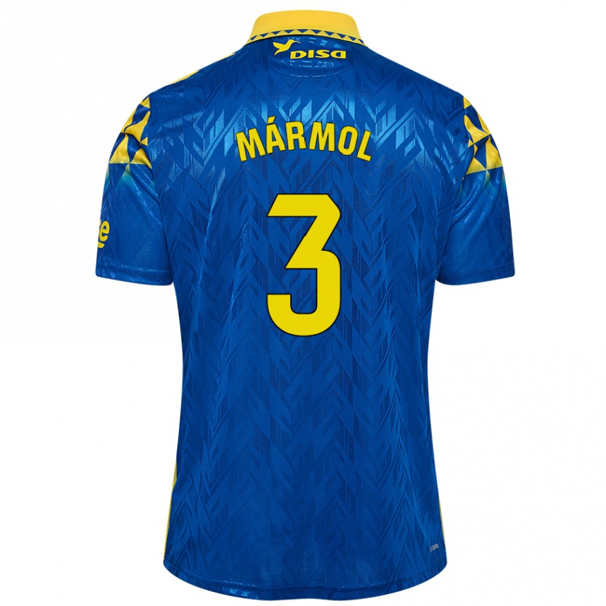 Kids Football Mika Mármol #3 Blue Yellow Away Jersey 2024/25 T-Shirt