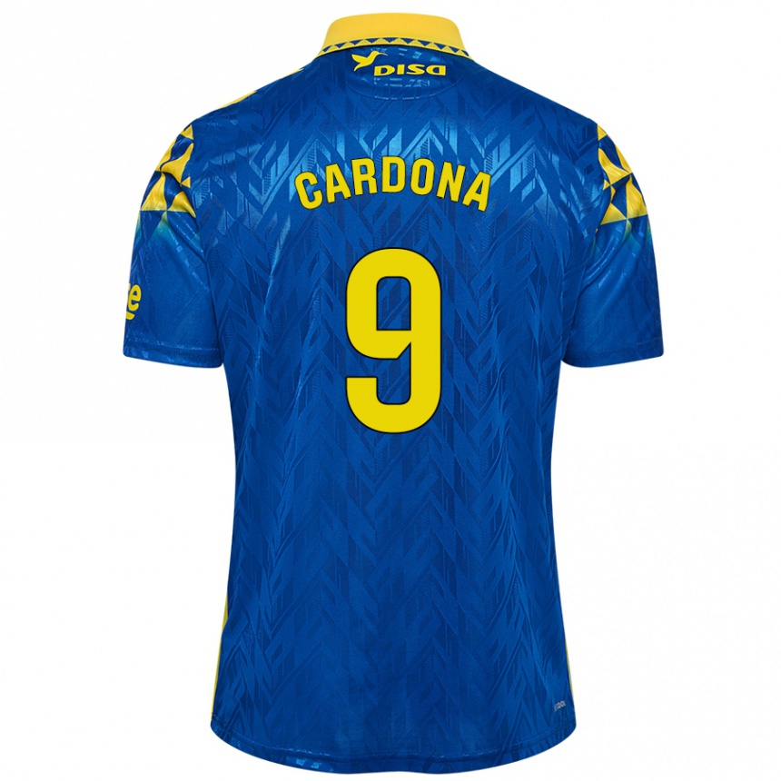 Kids Football Marc Cardona #9 Blue Yellow Away Jersey 2024/25 T-Shirt