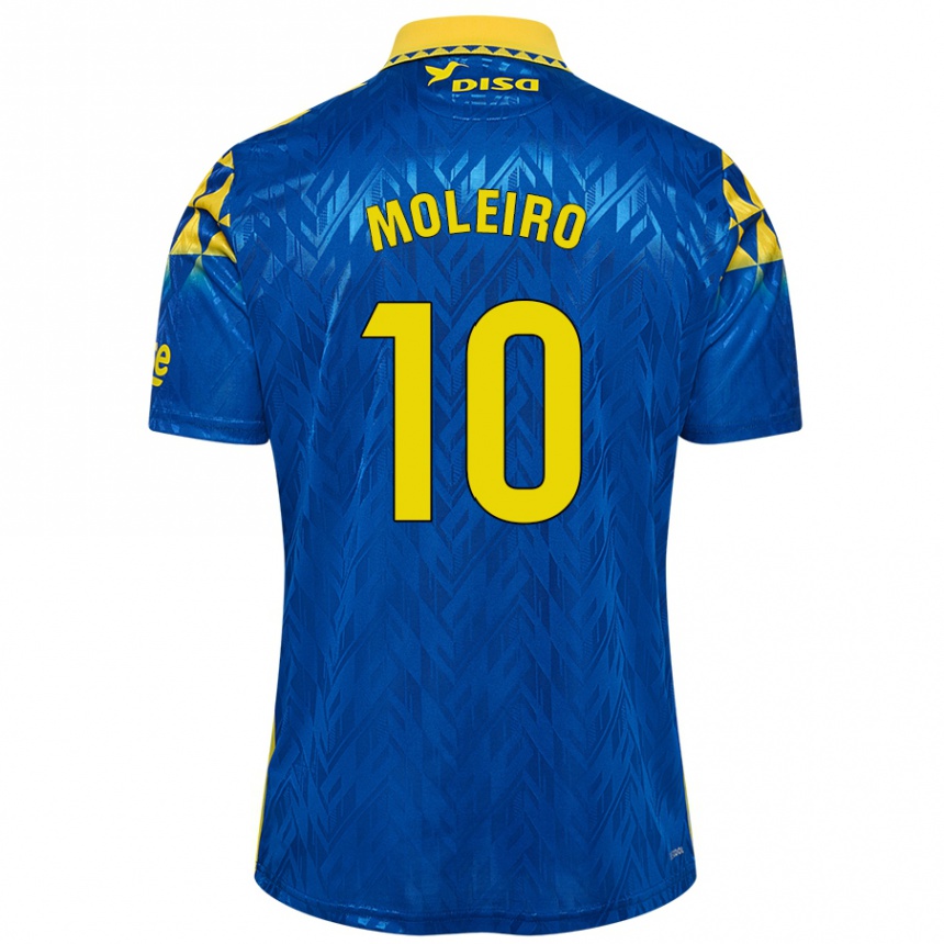 Kids Football Alberto Moleiro #10 Blue Yellow Away Jersey 2024/25 T-Shirt