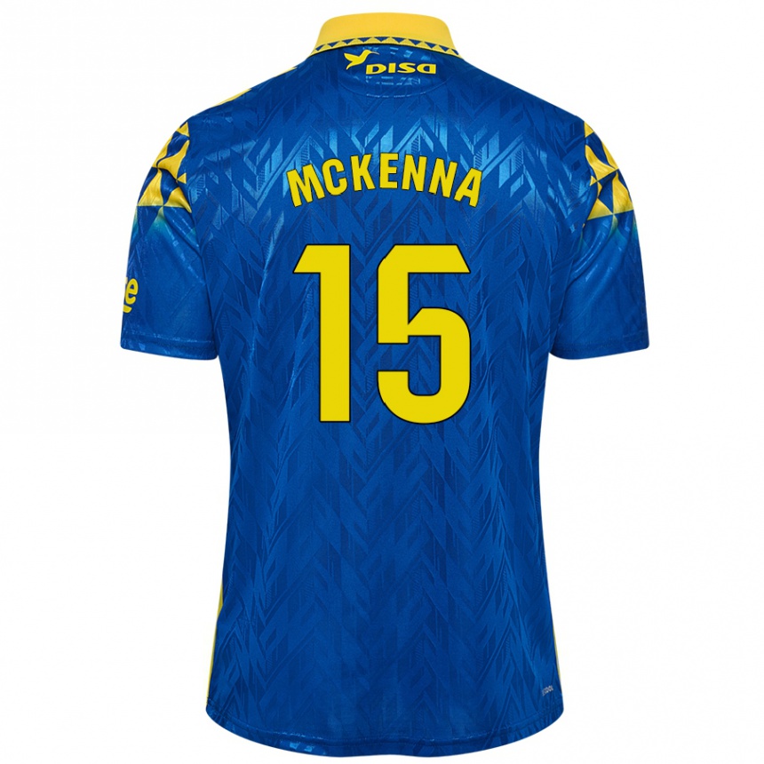 Kids Football Scott Mckenna #15 Blue Yellow Away Jersey 2024/25 T-Shirt