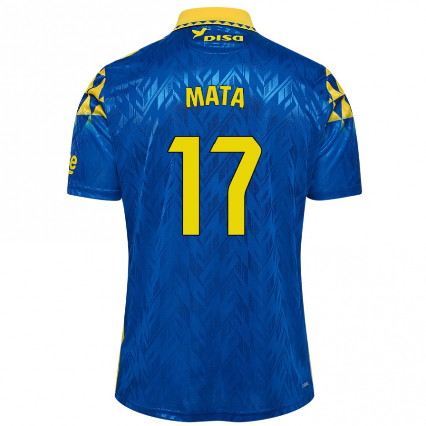 Kids Football Jaime Mata #17 Blue Yellow Away Jersey 2024/25 T-Shirt