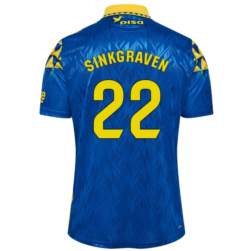 Kids Football Daley Sinkgraven #22 Blue Yellow Away Jersey 2024/25 T-Shirt