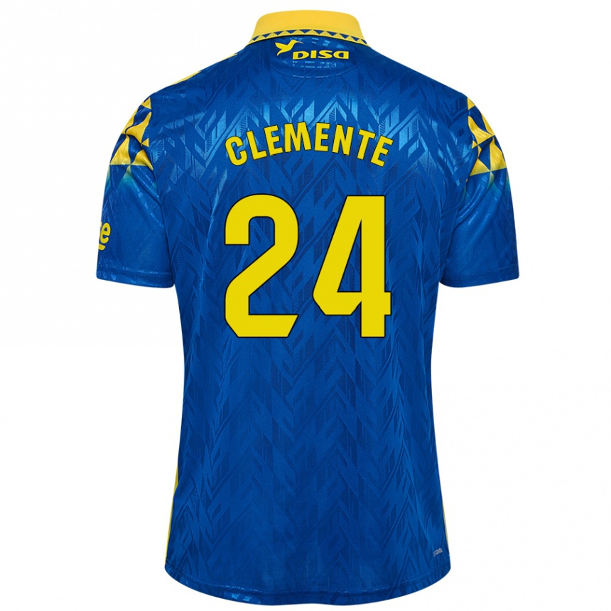 Kids Football Enrique Clemente #24 Blue Yellow Away Jersey 2024/25 T-Shirt