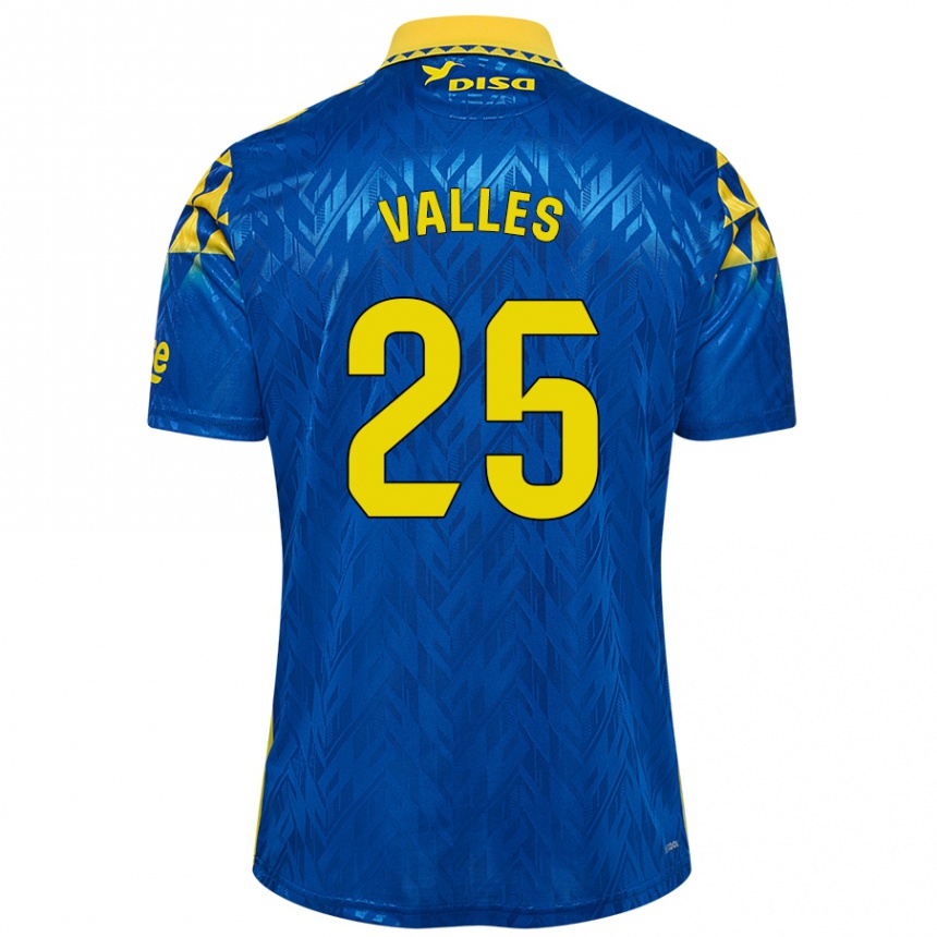 Kids Football Álvaro Valles #25 Blue Yellow Away Jersey 2024/25 T-Shirt