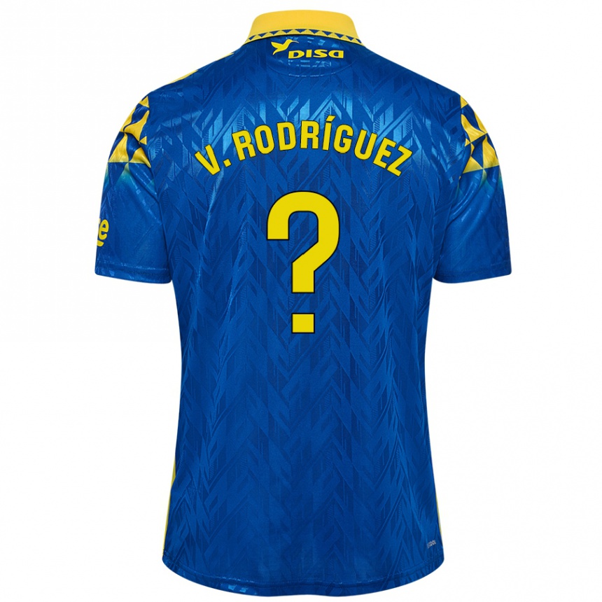 Kids Football Carlos Vicente Rodríguez #0 Blue Yellow Away Jersey 2024/25 T-Shirt