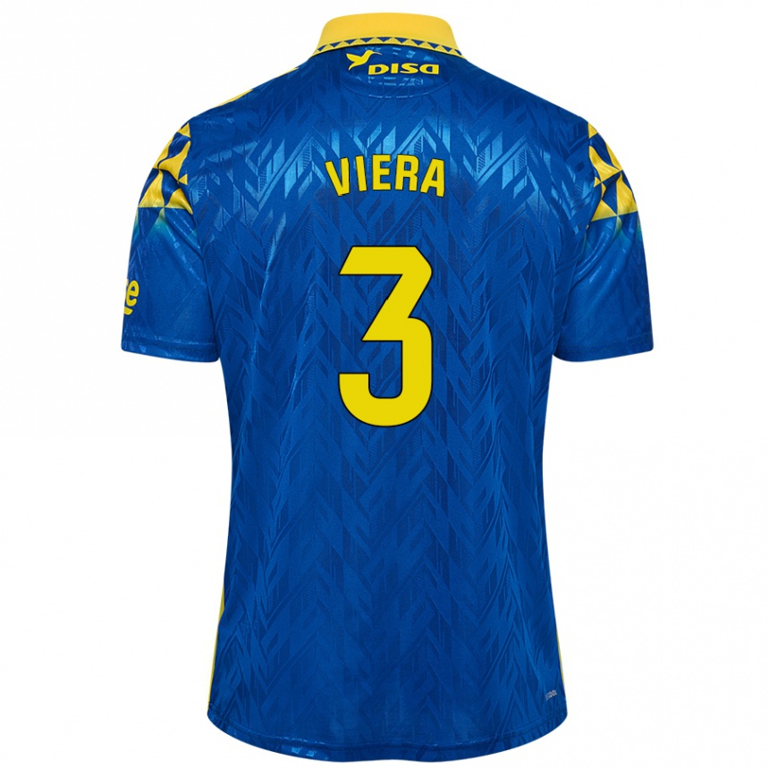 Kids Football Óliver Viera #3 Blue Yellow Away Jersey 2024/25 T-Shirt