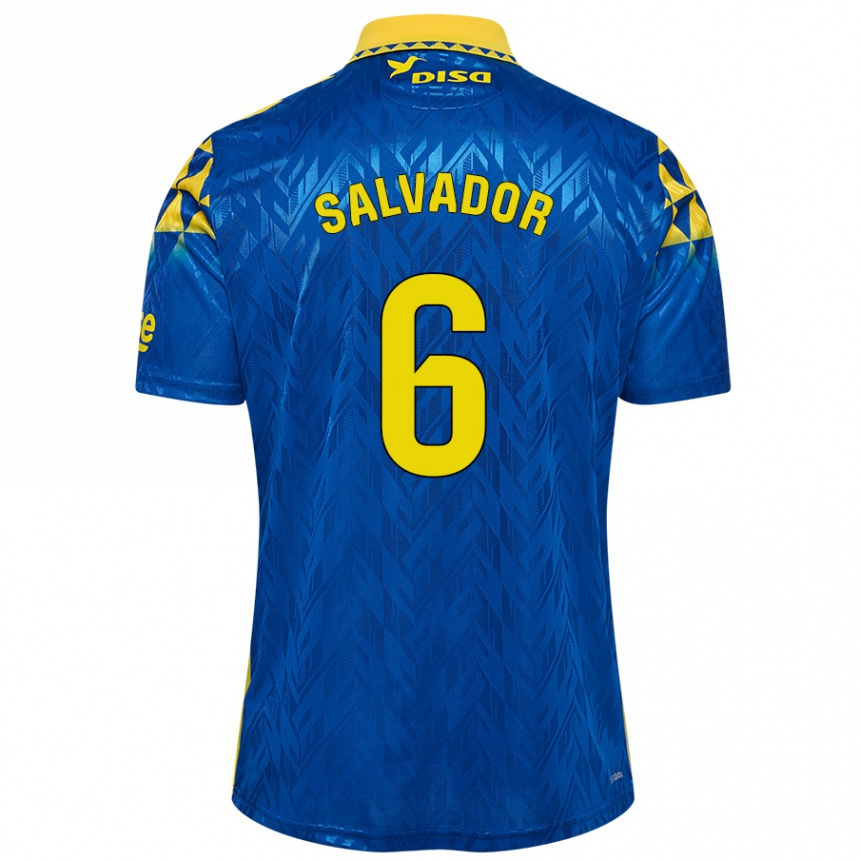 Kids Football Pol Salvador #6 Blue Yellow Away Jersey 2024/25 T-Shirt