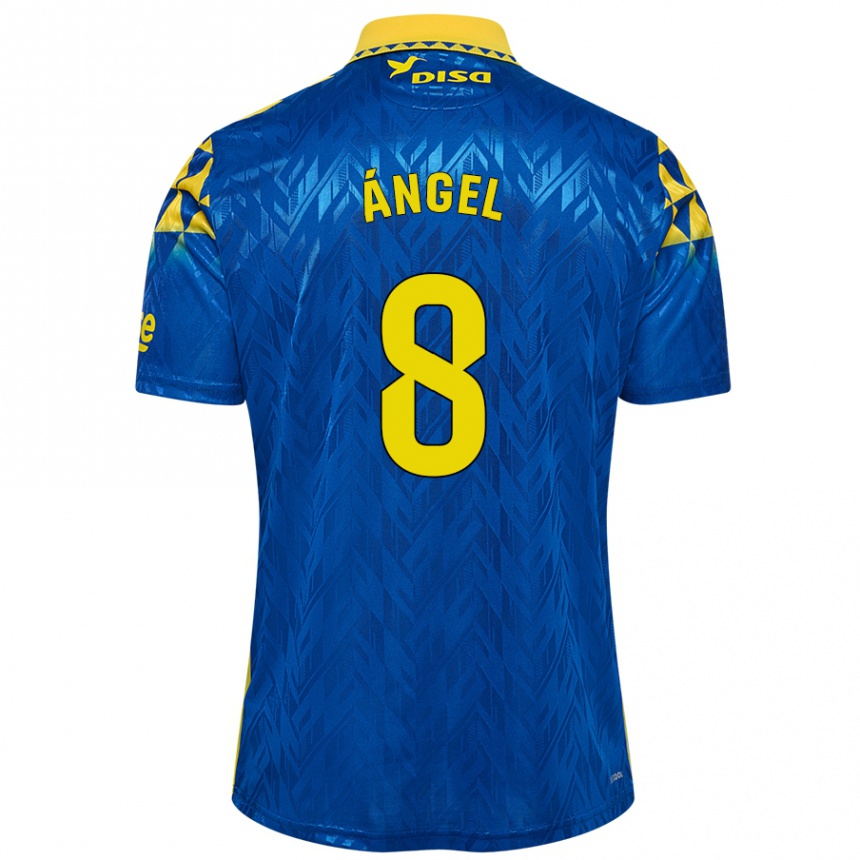 Kids Football José Ángel #8 Blue Yellow Away Jersey 2024/25 T-Shirt