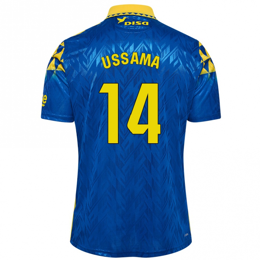 Kids Football Ussama #14 Blue Yellow Away Jersey 2024/25 T-Shirt