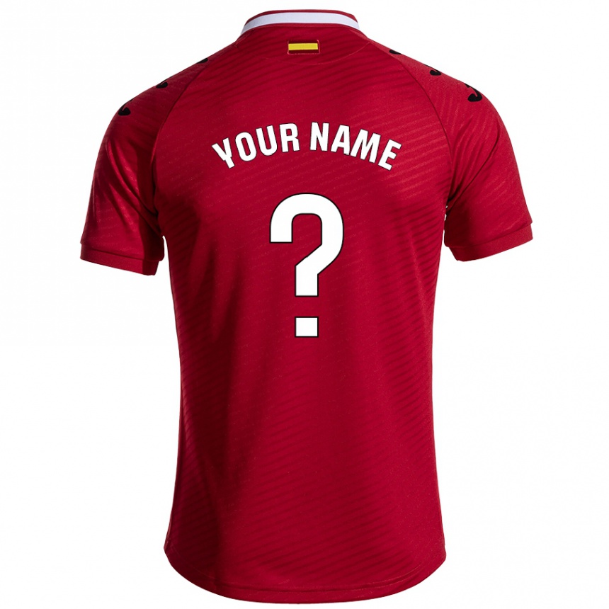 Kids Football Your Name #0 Dark Red Away Jersey 2024/25 T-Shirt