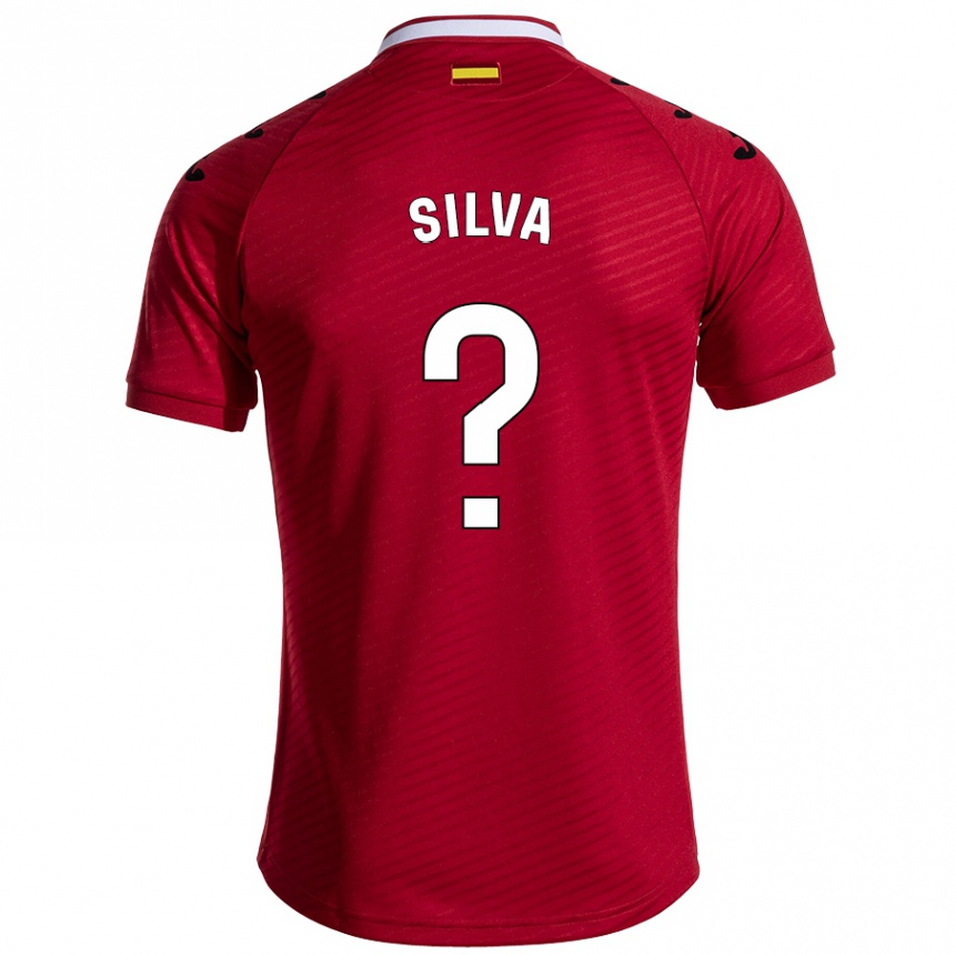 Kids Football Jonathan Silva #0 Dark Red Away Jersey 2024/25 T-Shirt