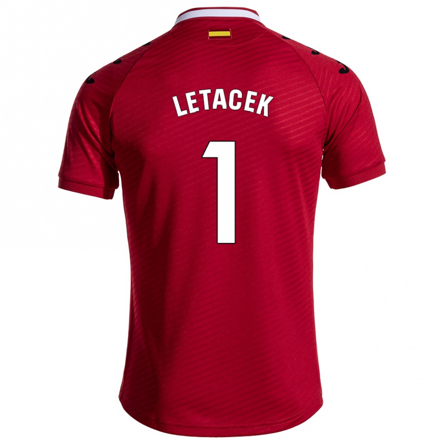 Kids Football Jiri Letacek #1 Dark Red Away Jersey 2024/25 T-Shirt