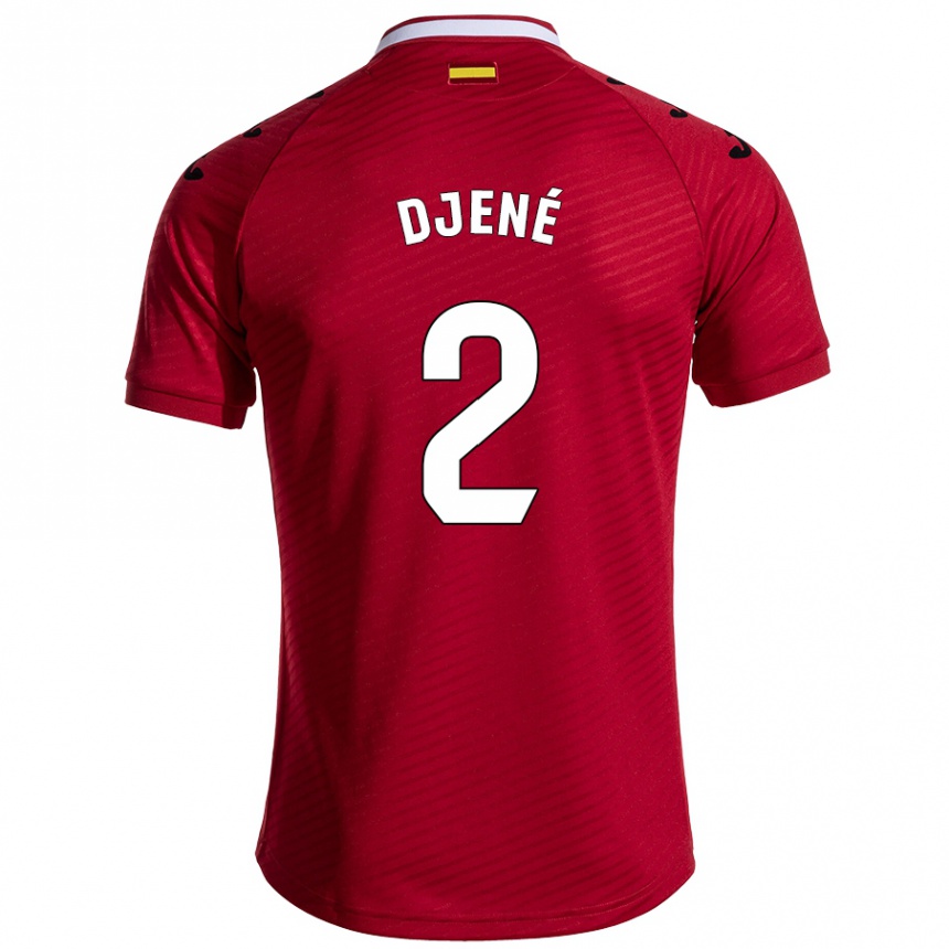 Kids Football Djené #2 Dark Red Away Jersey 2024/25 T-Shirt