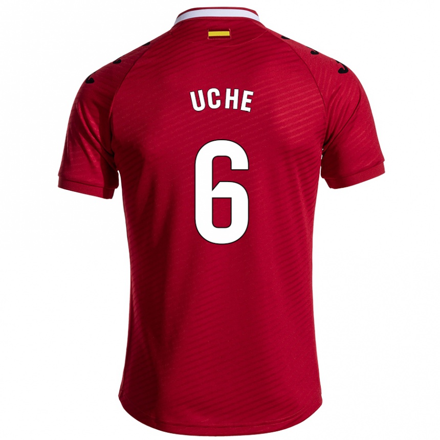 Kids Football Chrisantus Uche #6 Dark Red Away Jersey 2024/25 T-Shirt