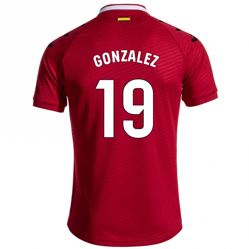 Kids Football Peter González #19 Dark Red Away Jersey 2024/25 T-Shirt