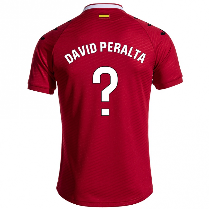 Kids Football Juan David Peralta #0 Dark Red Away Jersey 2024/25 T-Shirt