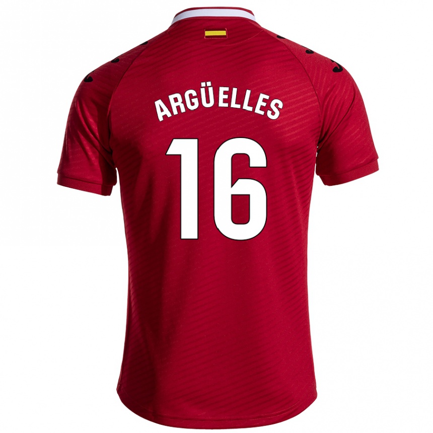 Kids Football David Argüelles #16 Dark Red Away Jersey 2024/25 T-Shirt