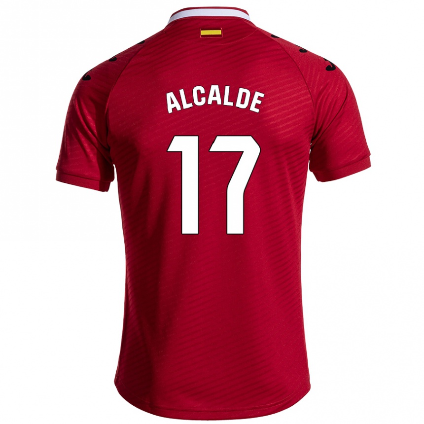 Kids Football Jacobo Alcalde #17 Dark Red Away Jersey 2024/25 T-Shirt