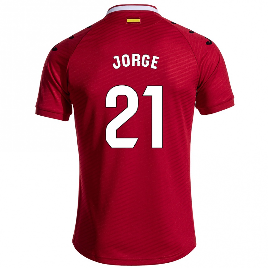 Kids Football Jeremy Jorge #21 Dark Red Away Jersey 2024/25 T-Shirt