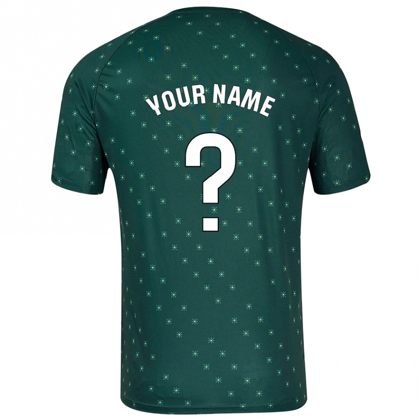 Kids Football Your Name #0 Dark Green Away Jersey 2024/25 T-Shirt