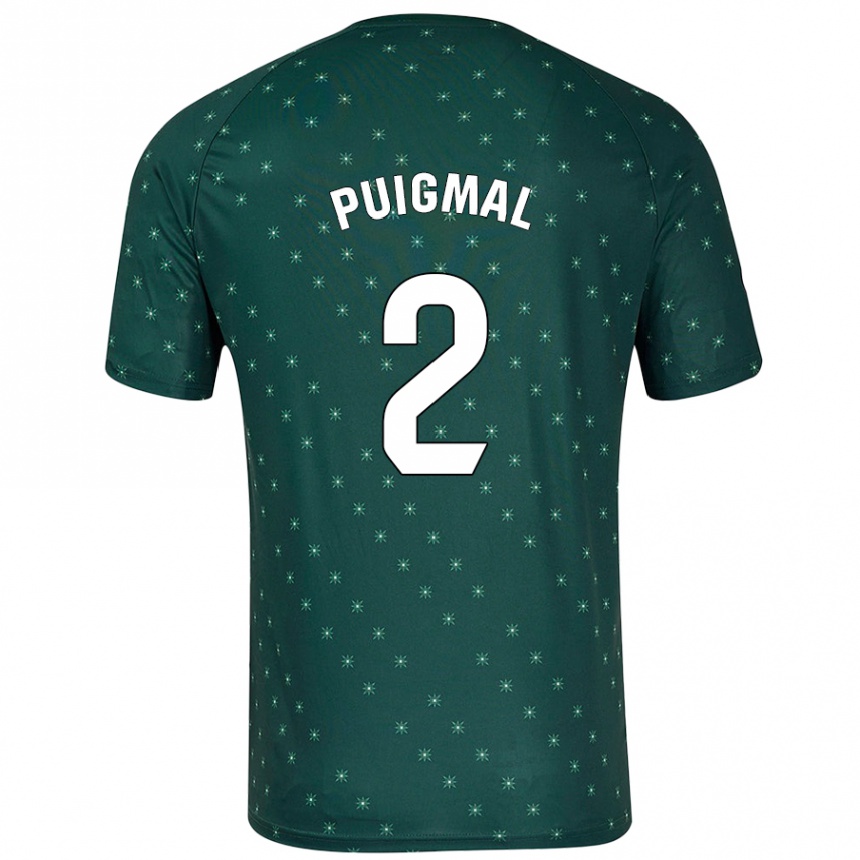 Kids Football Arnau Puigmal #2 Dark Green Away Jersey 2024/25 T-Shirt