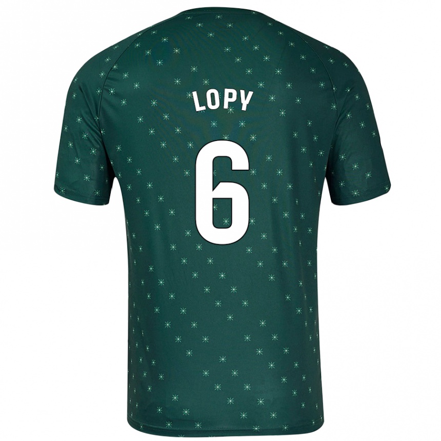 Kids Football Dion Lopy #6 Dark Green Away Jersey 2024/25 T-Shirt