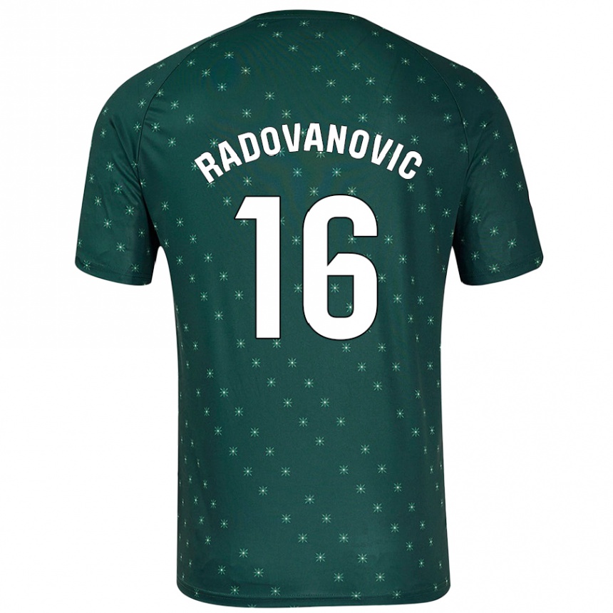 Kids Football Aleksandar Radovanovic #16 Dark Green Away Jersey 2024/25 T-Shirt