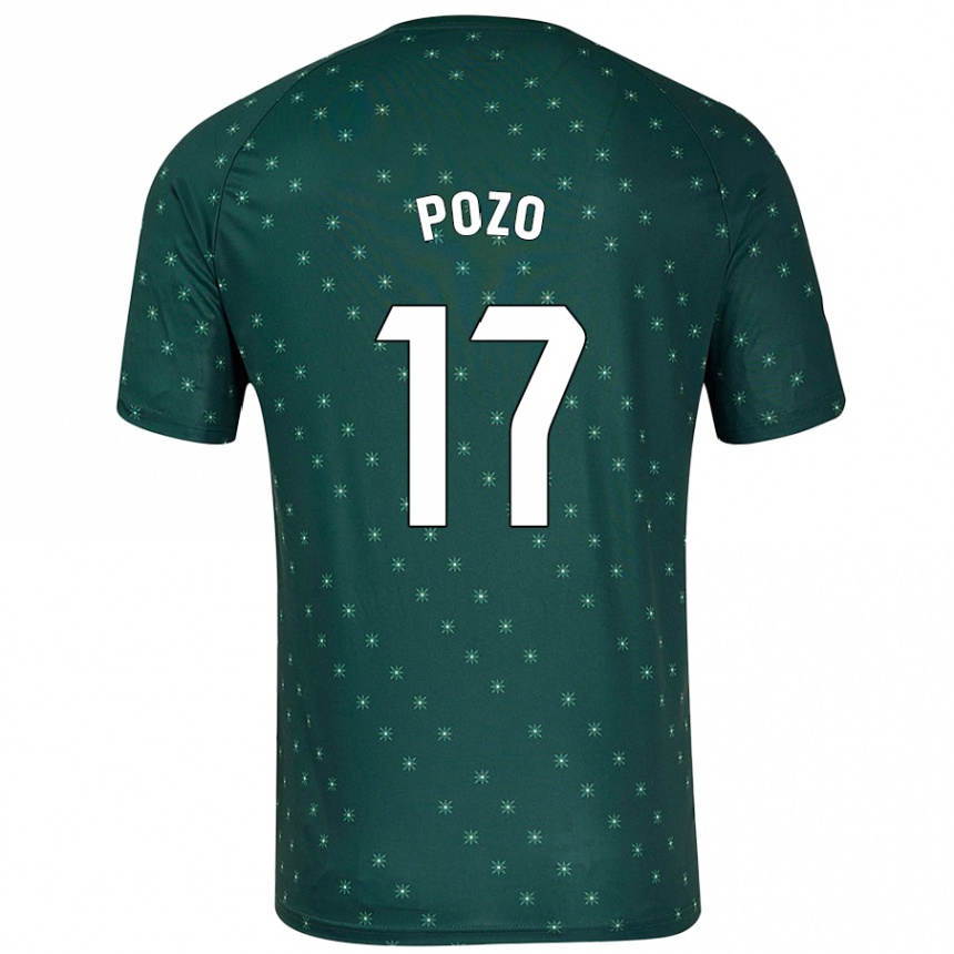 Kids Football Álex Pozo #17 Dark Green Away Jersey 2024/25 T-Shirt