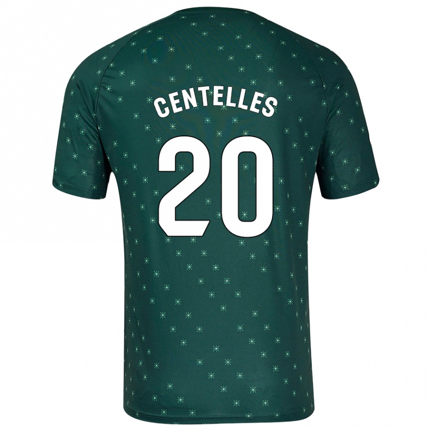 Kids Football Álex Centelles #20 Dark Green Away Jersey 2024/25 T-Shirt