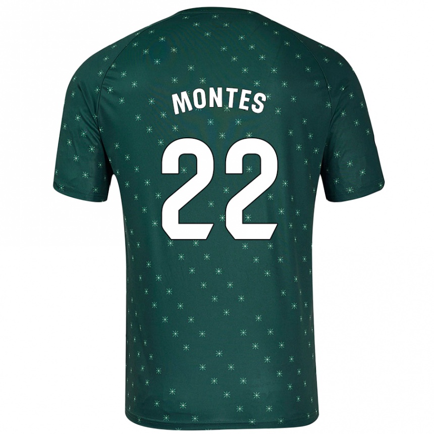 Kids Football César Montes #22 Dark Green Away Jersey 2024/25 T-Shirt