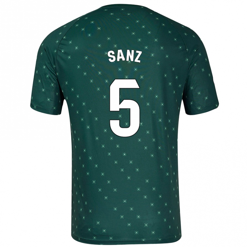 Kids Football Paco Sanz #5 Dark Green Away Jersey 2024/25 T-Shirt