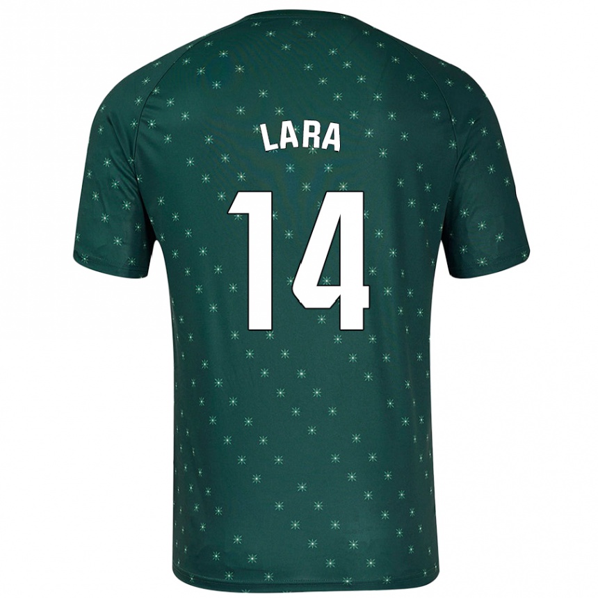 Kids Football Luis Lara #14 Dark Green Away Jersey 2024/25 T-Shirt