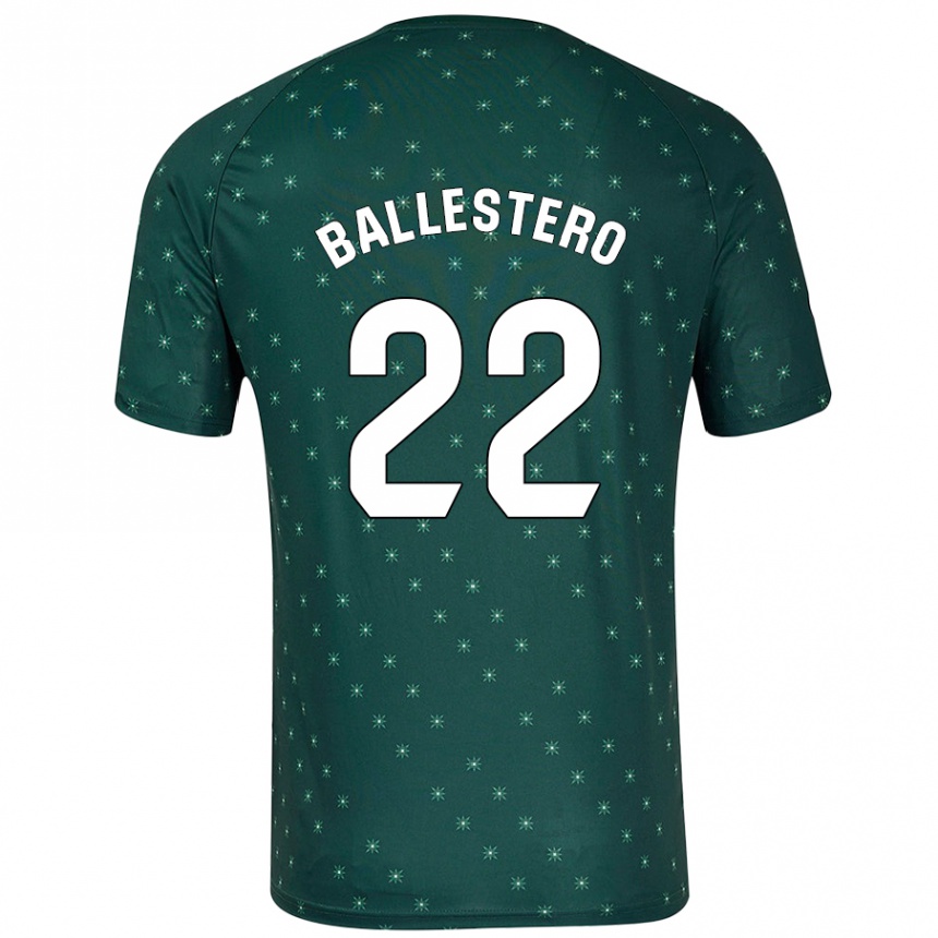 Kids Football Carlos Ballestero #22 Dark Green Away Jersey 2024/25 T-Shirt