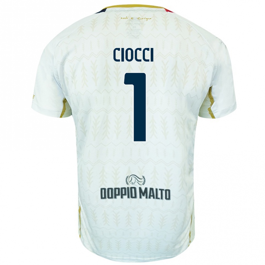 Kids Football Giuseppe Ciocci #1 White Away Jersey 2024/25 T-Shirt