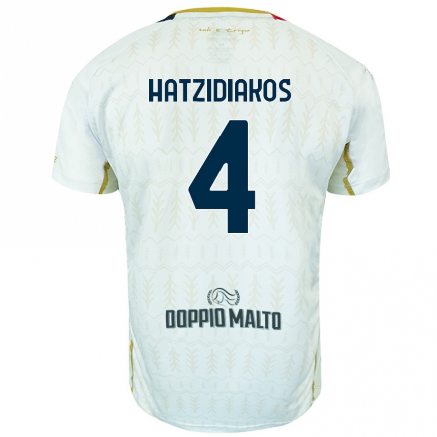 Kids Football Pantelis Hatzidiakos #4 White Away Jersey 2024/25 T-Shirt