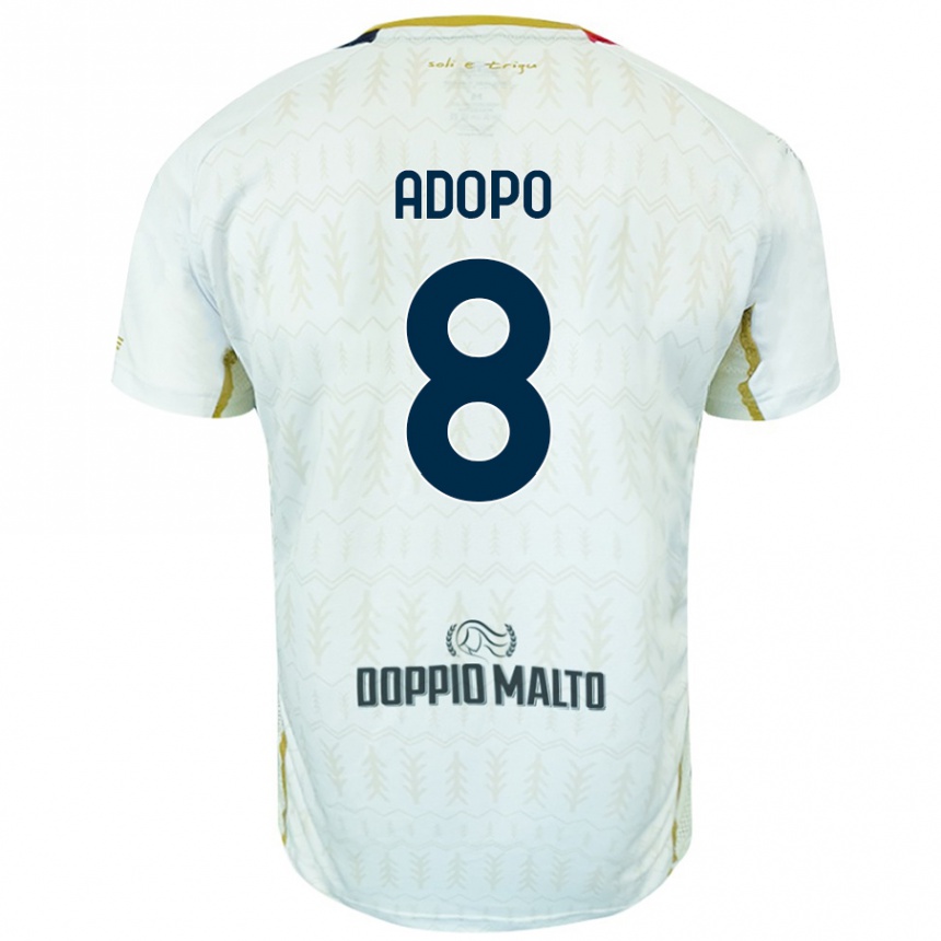 Kids Football Michel Adopo #8 White Away Jersey 2024/25 T-Shirt