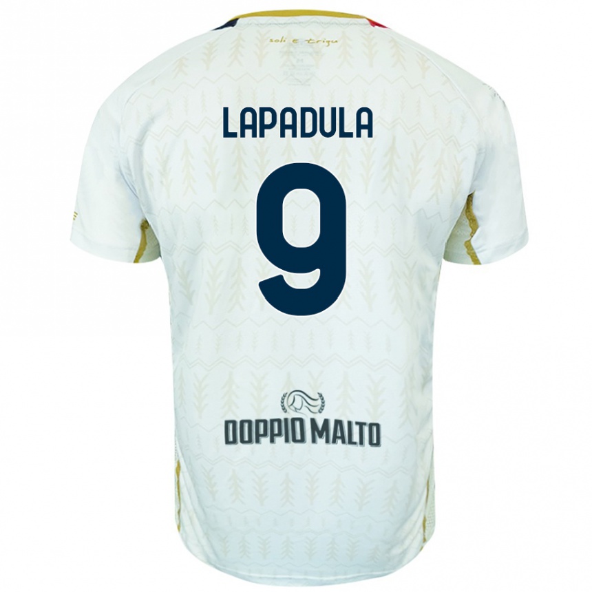 Kids Football Gianluca Lapadula #9 White Away Jersey 2024/25 T-Shirt