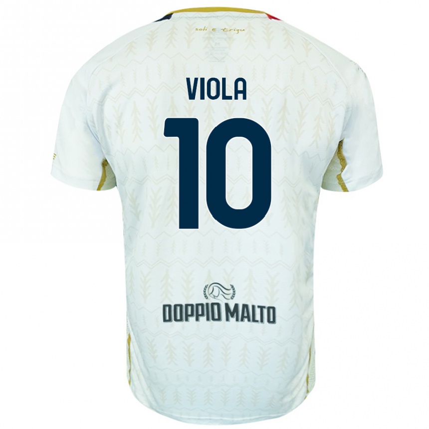 Kids Football Nicolas Viola #10 White Away Jersey 2024/25 T-Shirt