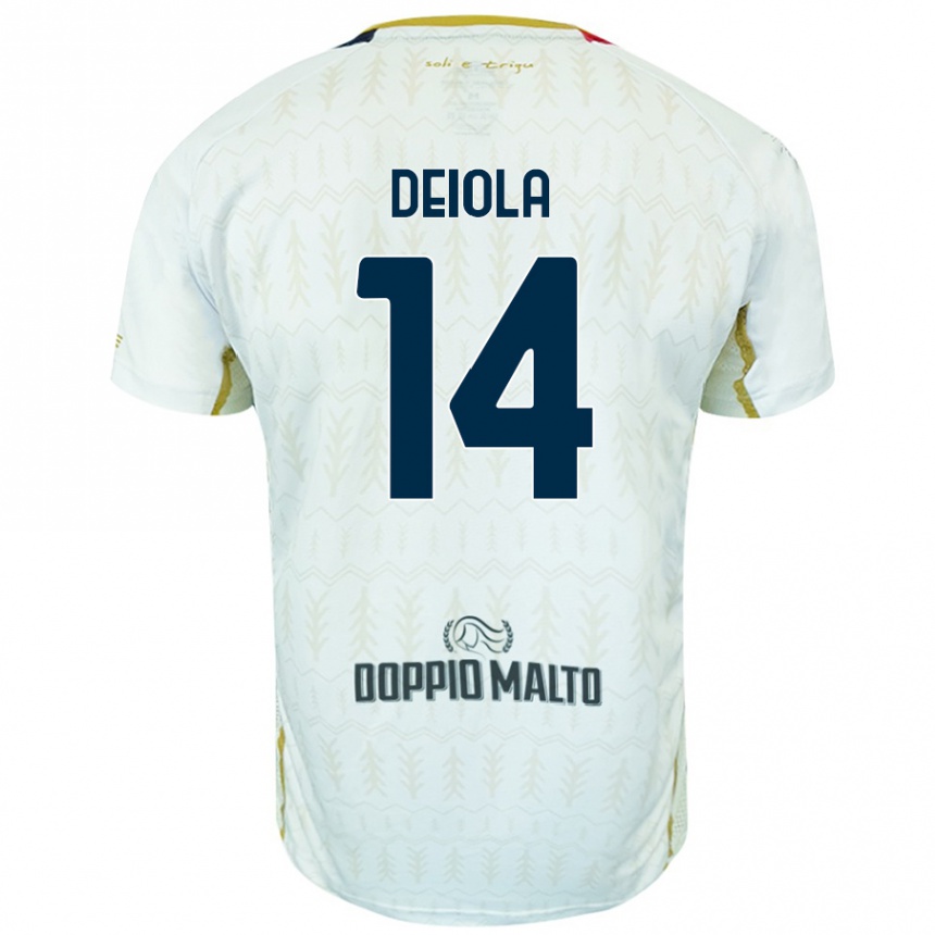 Kids Football Alessandro Deiola #14 White Away Jersey 2024/25 T-Shirt