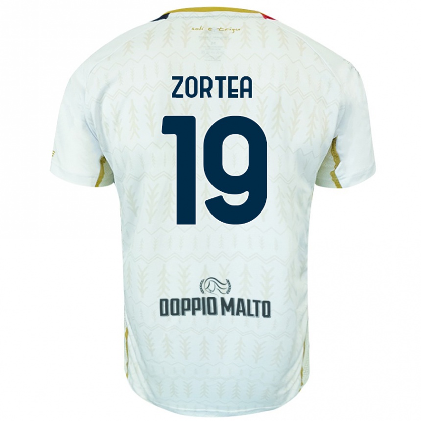 Kids Football Nadir Zortea #19 White Away Jersey 2024/25 T-Shirt