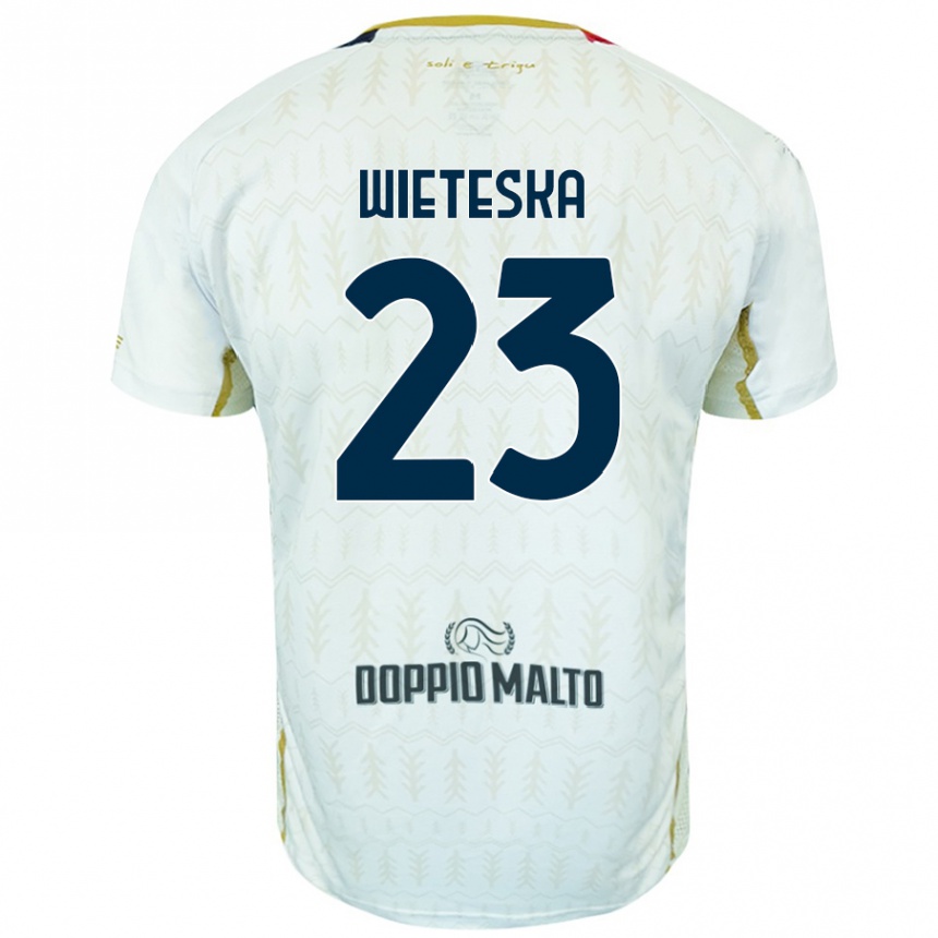 Kids Football Mateusz Wieteska #23 White Away Jersey 2024/25 T-Shirt