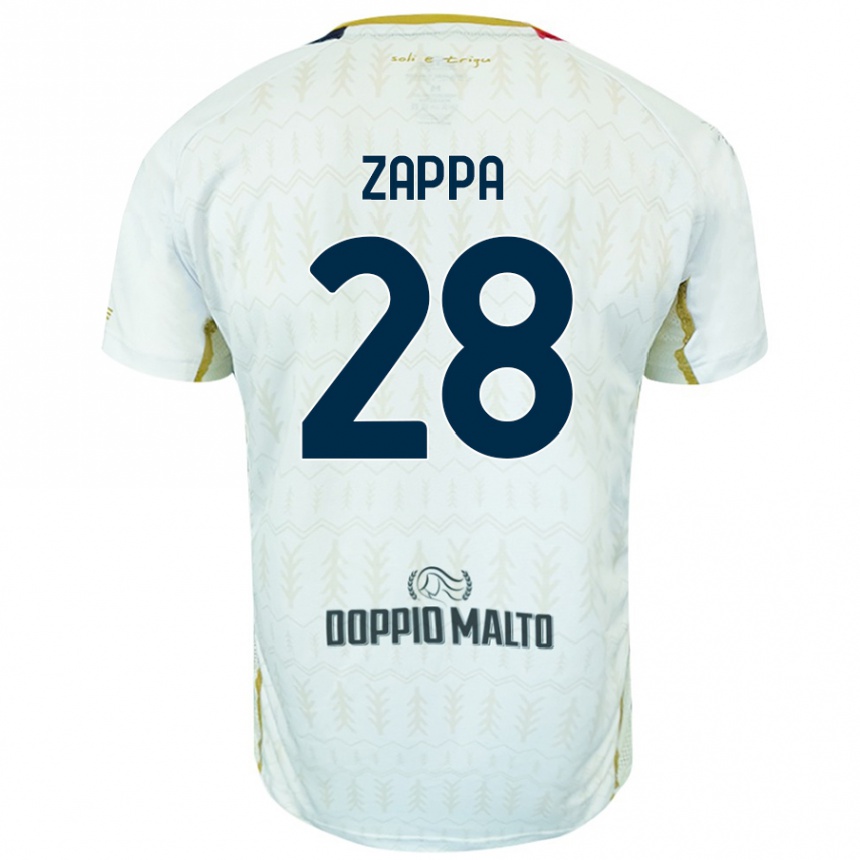 Kids Football Gabriele Zappa #28 White Away Jersey 2024/25 T-Shirt